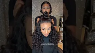 Wig where??? Watch glueless wig and scalp become one. HD lace wig install in 20 secs #hairtutorial