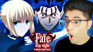 SABER vs LANCER?! Fate/Stay Night Unlimited Blade Works Episode 1 Reaction!