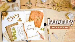 January 2024 Bullet Journal Setup • PLAN WITH ME 🗝️ Vintage Journal Monthly BuJo Theme