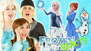 FIRST TIME watching FROZEN | Olaf’s FROZEN Adventure. COSPLAYERS REACT as ELSA, ANNA, and KRISTOFF