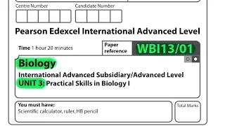 A level | Biology | unit 3 | Edexcel | January 2023