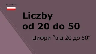 Польська мова. Цифри від 20 до 50