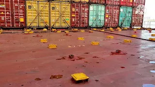 How container lashing being done on container ship ? #