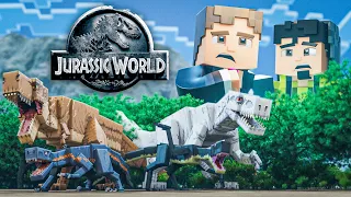 TODOS DINOSSAUROS SOLTOS NO ACAMPAMENTO JURASSIC WORLD NO MINECRAFT!! O FILME