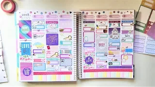 Rewind Spread Using Happy Planner Color Coordinated Sticker Sheets