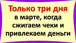 Только три дня в марте, когда сжигаем чеки и привлекаем деньги. Ритуал сжигания чеков на прибыль