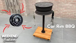 DIY Car Rim BBQ Grill - Homemade Grill [subtitles included]