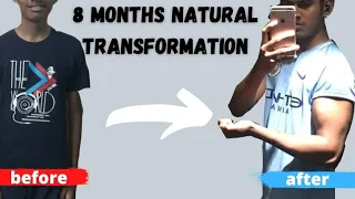 8 Months Natural Body Transformation From Skinny To Muscular | MOTIVATIONAL | (18 Years Old )