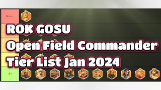 ROK GOSU Open Field Commander Tier List JAN 2024