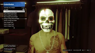 checking out the NEW White Vintage Skull Mask in Grand Theft Auto 5 Online (Halloween)