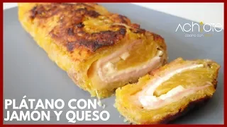 PLÁTANO MADURO RELLENO DE JAMÓN Y QUESO | Una delicia llena de sabor y sin FREÍR .Te Encantará!