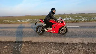 Panigale V2 SC Project exhaust CR-T /flyby/ sound check/