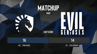 CSGO | Team Liquid vs Evil Geniuses [Nuke] Map 1 | ESL Pro League Season 11 Upper Bracket Final