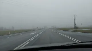 Driving in Lithuania. Road Via Baltica near Pasvalys. 2023.02.17