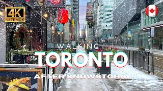 4K City Walk | Exploring King Street in the Snow | Toronto Walking Tour
