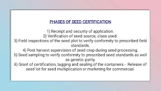 Seed Certification Process Taniya Nigam BSc Ag 4th Yr JNKVV College of Agriculture Rewa MP