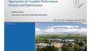DOE CSGF 2012: Approaches for Scalable Performance Analysis and Optimization