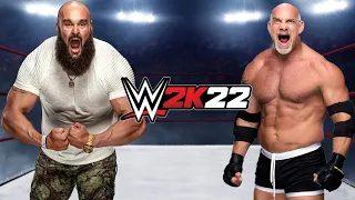 WWE 2K22 GAMEPLAY : BRAUN STROWMAN VS GOLDBERG IN HELL IN A CELL MATCH