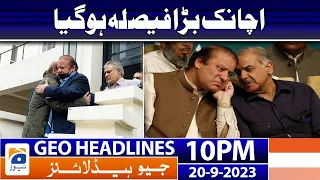 Geo News Headlines 10 PM - 𝐏𝐌𝐋-𝐍 - 𝐒𝐡𝐞𝐡𝐛𝐚𝐳 𝐒𝐡𝐚𝐫𝐢𝐟 | 20 Sept 2023