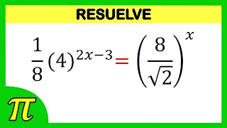 Halla x en la ecuación exponencial | ecuaciones exponenciales con bases iguales ejemplo
