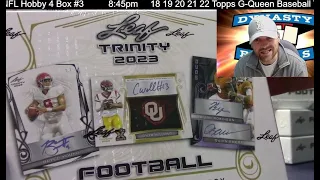 50 AUTOS 🚩 2023 Leaf Trinity Football Card 10 Box Case Break #1   Sports Cards