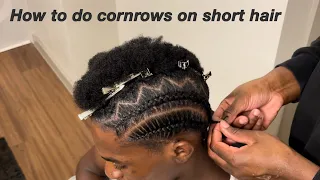 How to cornrow mens short hair. *Tips to getting clean parts*