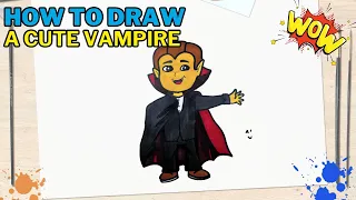 How to Draw A Cute Vampire Easy for Halloween Easy for Beginners | Drawing Tutorial Step by Step