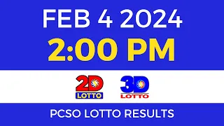 Lotto Result February 4 2024 2pm Swertres Ez2 PCSO