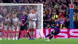 Messi free kick goal vs Liverpool (Alisson) at Camp Nou | Barcelona vs Liverpool | UCL 2019