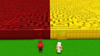 DEVIL VS GOD MAZE CHALLENGE! Minecraft NOOB vs PRO! 100% TROLLING HARD LONG GIANT INFINITY TRAP