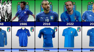 Italian National Football Team Evolution Jersey | History Jersey Football