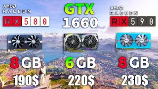 GTX 1660 vs RX 580 vs RX 590 тестирование в 8 играх