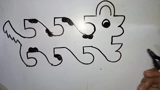 How to draw dog form 5553 number step by step very easy Drawing