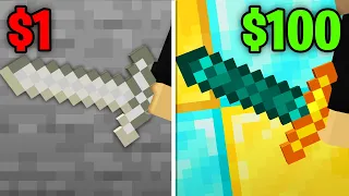 Minecraft Dar Avem Sabie de $1 vs $100,000