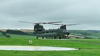 Chinook landing at Nobles Isle of Man