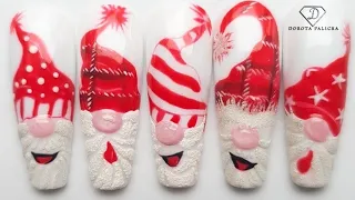 Christmas Nails. Christmas Nail Art. Christmas gnome nails. Xmas gonk nail art