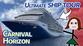 Carnival Horizon FULL Ship Walking Tour 2023 - (Nearly) Real-Time