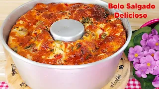 BOLO SALGADO FÁCIL E RÁPIDO PARA O LANCHE!! SUPER FOFINHO - DELICIOSO -