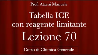 "Tabella ICE con reagente limitante - Esempio 5" L70 - Chimica generale - @ManueleAtzeni