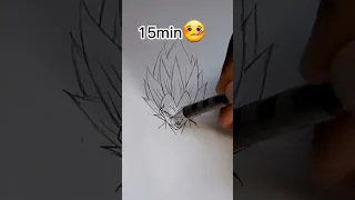 How to Draw Vegeta ultra Ego in 10sec,10mins,100hrs🤥 #shorts #drawing #short