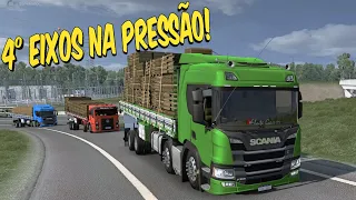 DEU RUIM NA VIAJADA EM COMBOIO - 3 SCANIA P-360 E UM BOB 24-280 BI- TRUCK - ETS 2 MODS BR