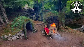 My bushcraft campsite that I built from start to finish in 3 months. 5 in 1 compilation.