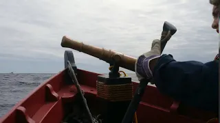 HMS Psyche's longboat - War of 1812 - Firing the swivel gun!