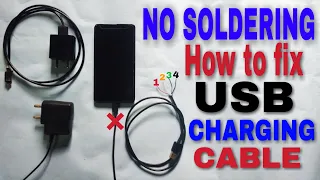 How to fix/repair usb data cable or charger without soldering