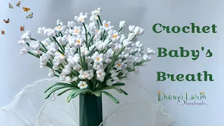 #163 How to Crochet a Baby's Breath | Crochet Baby Flowers, Crochet Baby Star Flowers