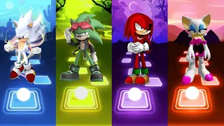 Hyper Sonic 🆚 Knuckles Sonic 🆚 Rouge Sonic 🆚 Green Sonic | Sonic Tiles Hop EDM Rush