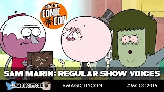 Sam Marin Does Regular Shows Pops, Benson, and Muscleman at Magic City Comic Con Jan 2016