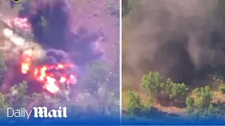 Ukraine destroys Russian howitzer in huge explosion