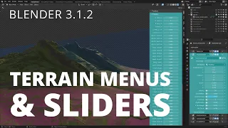 Blender 3.1.2 Terrain Menus And Sliders