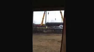 Car removal at Gainford, AB train derailment